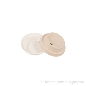 80mm Eco Friendly Disposable Compostable Biodegradable Paper Pulp Coffee Cup Lid
